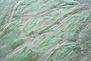 close-up rough texture of green stone floor tile or wall