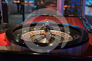 Close up on roulette table