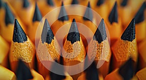 Close Up of a Row of Pencils