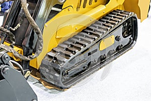 close up rubber excavator track or undercarriage rubber tracks or for other heavy construction vehicles