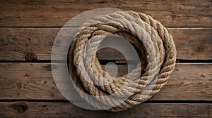 Nautical Rope on Weathered Wood photo