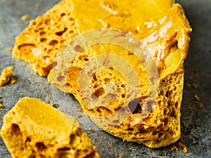Venkovský domácí zlatý plástev medu karamel 