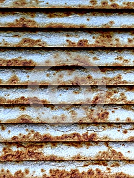 A Close up of Rusty Corrigated Industrial Iron Lined Metal Background