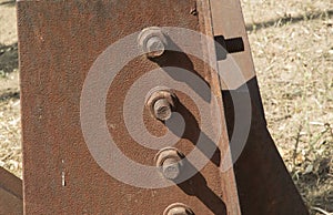 close-up: rusty electric power transmition block base photo