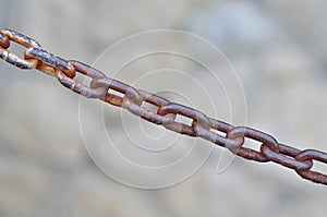 Close up of rusty metal chain