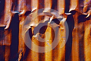 Close up of a rusty metal wall