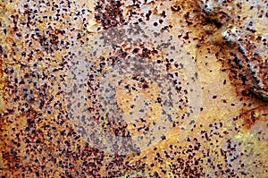 Close up of a rusty metal wall
