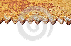 Close up of rusty saw blade