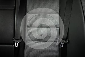 Close up safety belt in a rear seat of modern car