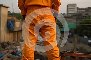 Close up safety shoes men use for protection accident in factory. Neural network AI generated