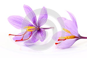 Close up of saffron flowers