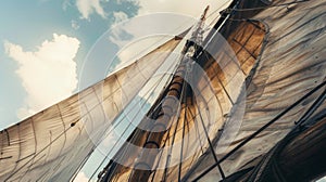 Close-Up of Sails on a Sailboat