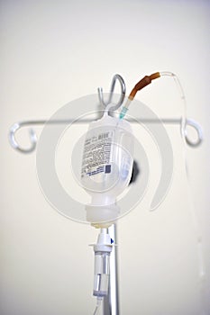 Close up saline IV drip