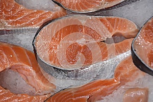 A close-up of Salmon fillet