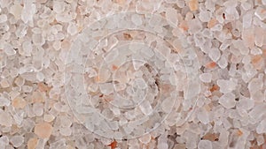 Close-up salt Himalayan salt revolves around itself