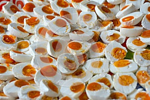 Close up of salted egg,