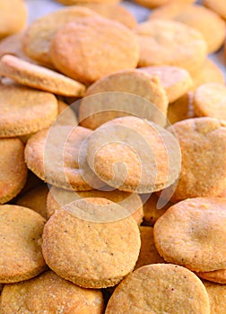 Close up of Salted shortbread cookies