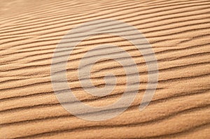 Close up of sand ripples in the desert. Texture background