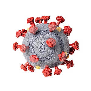 Close-up of the SARS-CoV-2 coronavirus model