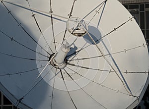 Close up of satellite antenna