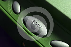 Close up of a scan button