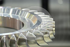 Close up scene the jet engine parts