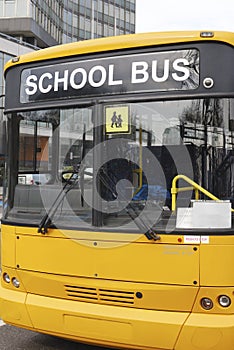 Close up of School bus in London