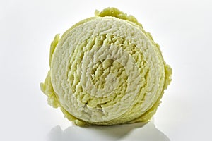 Close-up on scoop of herbal ice cream