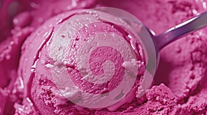 Close-up of a scoop of raspberry ice cream