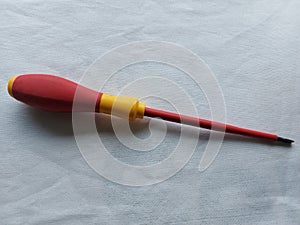 Close-up of screwdriver isolated with white background