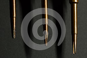 Close-up of a screwdriver for repairing electronics