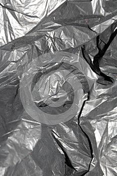 Close Up of A Screwed Up Bin Bag Plastic Material