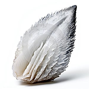 A close up of a sea shell isolated on a white background