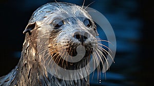 A close up of a seal. Generative AI.