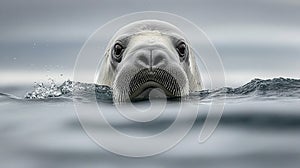 Close-up of a seal's head emerging from water