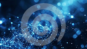 Close-up, seamless transfer and storage of big data, capturing the essence of cloud computing, copy space