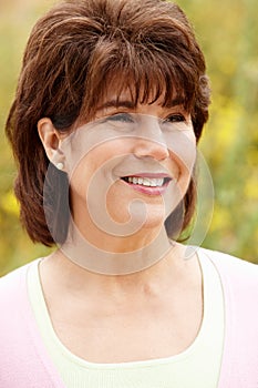 Close up of a senior hispanic woman outside