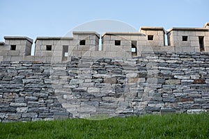 Close up of Seoul City Wall in Namsan park