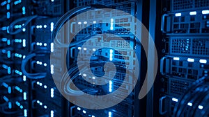 Data Center Server Racks Network Infrastructure, Cloud Computing