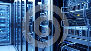 Data Center Server Racks Network, Hosting, Cloud Computing