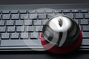 Close-up of black modern computer keyboard.