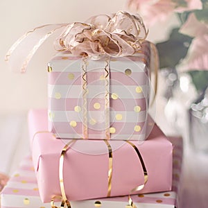 Close-up set of gifts for occasions and holidays.