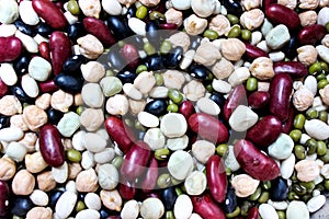 Close up of the several kind of bean