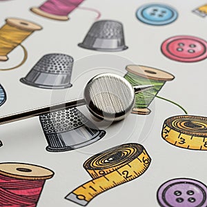 A close up of a sewing needle and thread spools (ai generated)