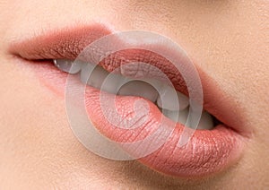 Close up of Sexy lips for a girl photo