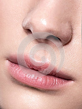 Close Up of Sexy plump lips.