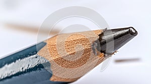 Close-up of a sharpened graphite pencil tip.