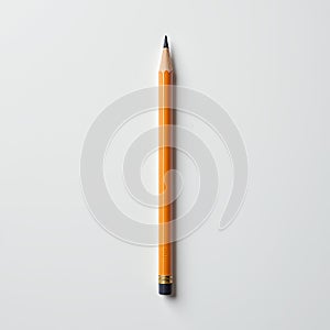 Close Up of a Sharpened Yellow Pencil on White Background
