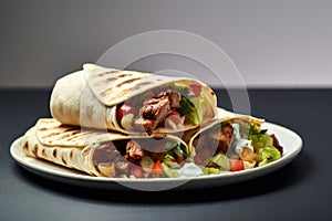 Close-up shawarma. Generative AI technology