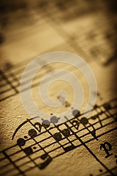 Close up of sheet music